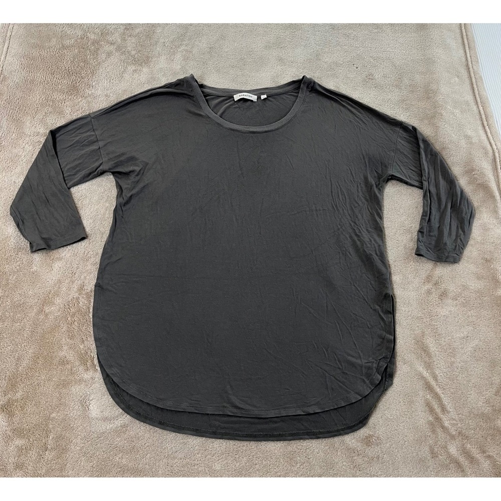 Babaton Aritzia‎ Rayon Spandex Long Sleeve Women's XS Gray Top Relaxed